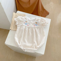 Load image into Gallery viewer, Baby Girls Flower Embroidered Rompers Wholesale 24080292
