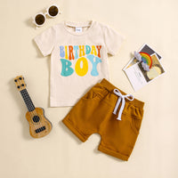 Load image into Gallery viewer, 2 Pieces Set Baby Kid Girls Boys Sports Letters T-Shirts And Solid Color Shorts Wholesale 24080293
