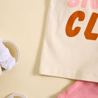 Load image into Gallery viewer, 2 Pieces Set Baby Kid Girls Letters Tops And Solid Color Shorts Wholesale 24080294
