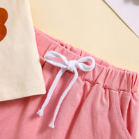 Load image into Gallery viewer, 2 Pieces Set Baby Kid Girls Letters Tops And Solid Color Shorts Wholesale 24080294
