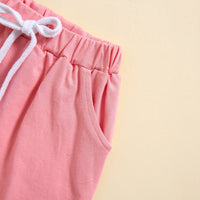 Load image into Gallery viewer, 2 Pieces Set Baby Kid Girls Letters Tops And Solid Color Shorts Wholesale 24080294
