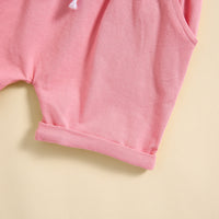 Load image into Gallery viewer, 2 Pieces Set Baby Kid Girls Letters Tops And Solid Color Shorts Wholesale 24080294
