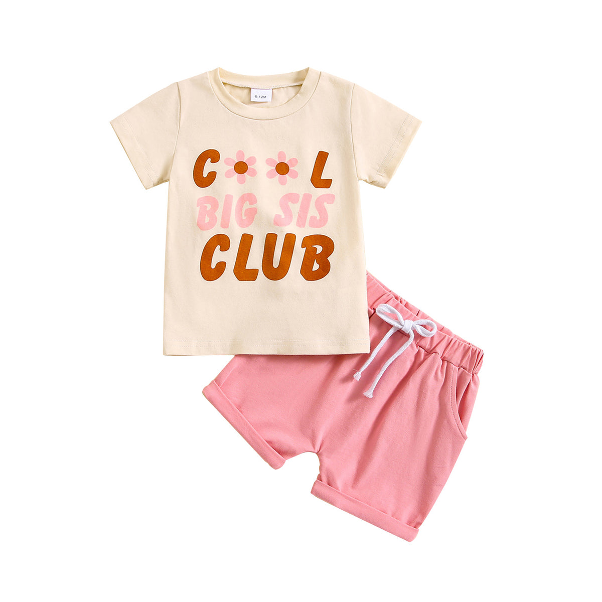 2 Pieces Set Baby Kid Girls Letters Tops And Solid Color Shorts Wholesale 24080294