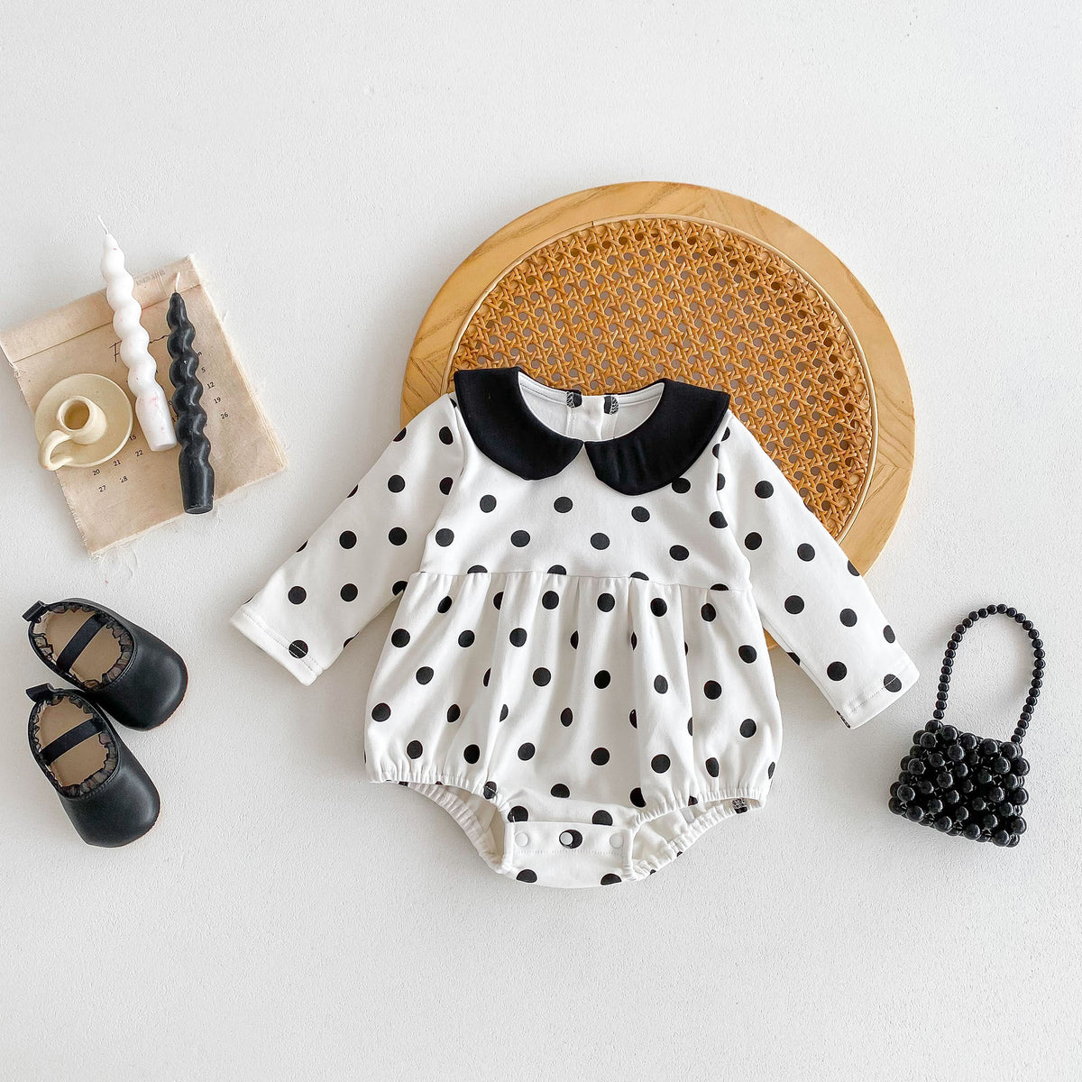 Baby Girls Polka dots Rompers Wholesale 24080297