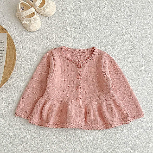 Baby Kid Girls Solid Color Cardigan Wholesale 24091309