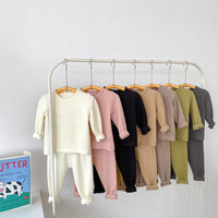 Load image into Gallery viewer, Baby Kid Girls Boys Solid Color Tops Pants Sleepwears Wholesale 240913117

