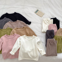 Load image into Gallery viewer, Baby Kid Girls Boys Solid Color Tops Pants Sleepwears Wholesale 240913117

