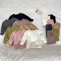 Load image into Gallery viewer, Baby Kid Girls Boys Solid Color Tops Pants Sleepwears Wholesale 240913117
