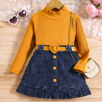 Load image into Gallery viewer, 2 Pieces Set Baby Kid Girls Solid Color Crochet Tops And Skirts Wholesale 24091312
