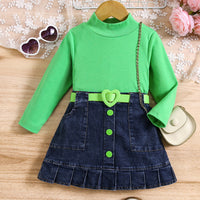 Load image into Gallery viewer, 2 Pieces Set Baby Kid Girls Solid Color Crochet Tops And Skirts Wholesale 24091312

