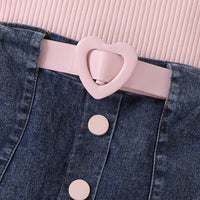 Load image into Gallery viewer, 2 Pieces Set Baby Kid Girls Solid Color Crochet Tops And Skirts Wholesale 24091312
