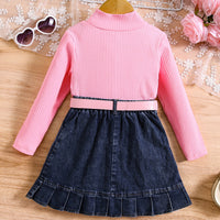 Load image into Gallery viewer, 2 Pieces Set Baby Kid Girls Solid Color Crochet Tops And Skirts Wholesale 24091312
