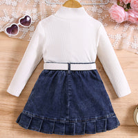 Load image into Gallery viewer, 2 Pieces Set Baby Kid Girls Solid Color Crochet Tops And Skirts Wholesale 24091312
