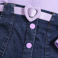 Load image into Gallery viewer, 2 Pieces Set Baby Kid Girls Solid Color Crochet Tops And Skirts Wholesale 24091312
