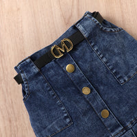 Load image into Gallery viewer, 2 Pieces Set Baby Kid Girls Solid Color Crochet Tops And Skirts Wholesale 24091312
