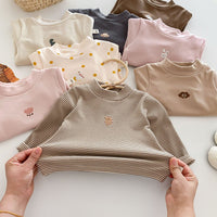 Load image into Gallery viewer, Baby Kid Girls Boys Solid Color Flower Polka dots Animals Cartoon Tops Wholesale 240913140
