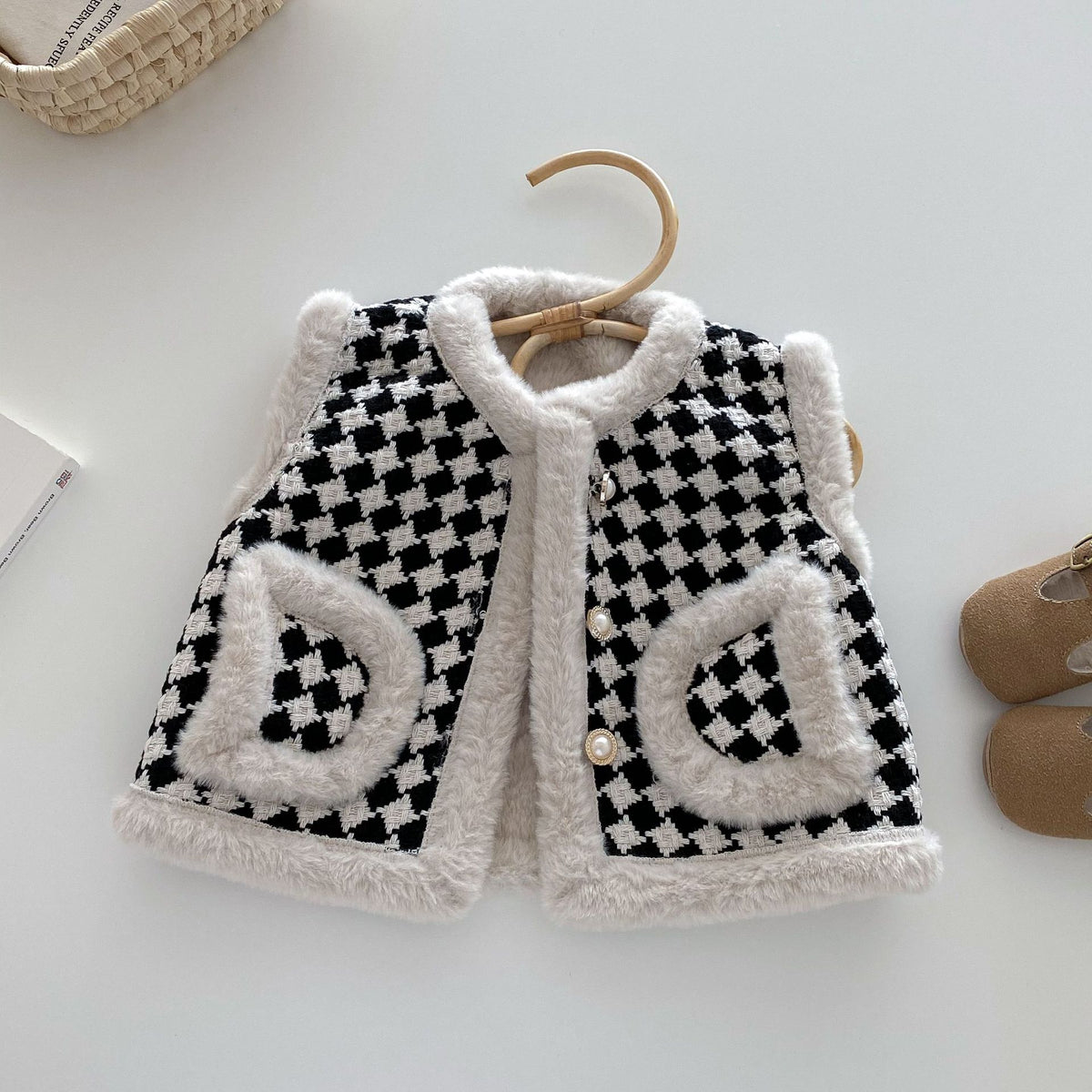 Baby Kid Girls Checked Vests Waistcoats Wholesale 240913177