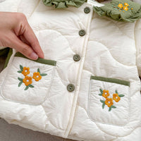 Load image into Gallery viewer, Baby Kid Girls Color-blocking Flower Embroidered Jackets Outwears Wholesale 240913178
