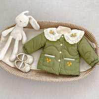 Load image into Gallery viewer, Baby Kid Girls Color-blocking Flower Embroidered Jackets Outwears Wholesale 240913178
