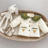 Load image into Gallery viewer, Baby Kid Girls Color-blocking Flower Embroidered Jackets Outwears Wholesale 240913178
