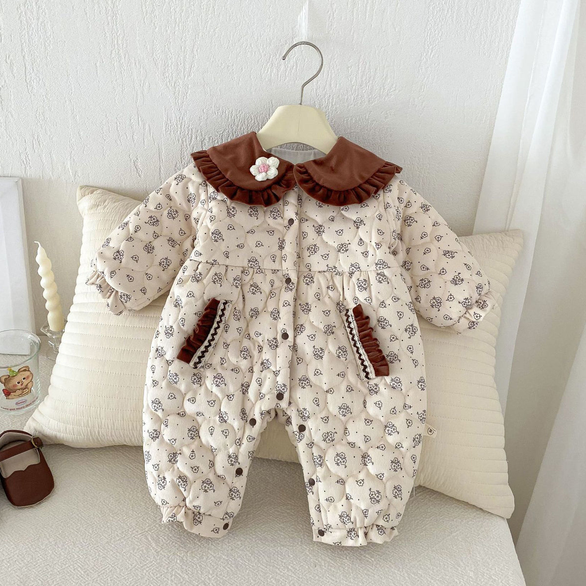 Baby Girls Flower Jumpsuits Wholesale 240913186