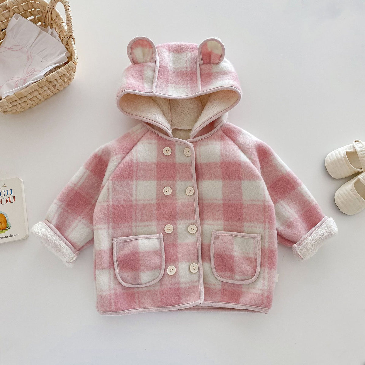 Baby Kid Girls Color-blocking Checked Jackets Outwears Wholesale 240913202