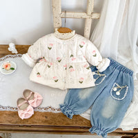 Load image into Gallery viewer, Baby Kid Girls Winter Flower Animals Print Jackets Outwears Wholesale 240913205
