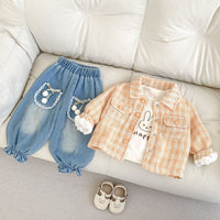 Load image into Gallery viewer, Baby Kid Girls Checked Jackets Outwears Wholesale 240913209
