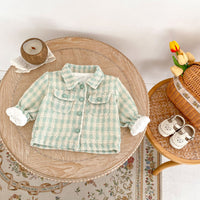 Load image into Gallery viewer, Baby Kid Girls Checked Jackets Outwears Wholesale 240913209

