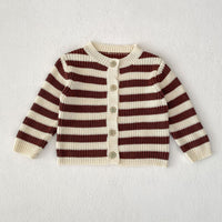 Load image into Gallery viewer, 2 Pieces Set Baby Kid Girls Autumn Winter Striped Cardigan And Shorts Wholesale 240913223
