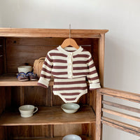 Load image into Gallery viewer, 2 Pieces Set Baby Kid Girls Autumn Winter Striped Cardigan And Shorts Wholesale 240913223
