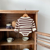 Load image into Gallery viewer, 2 Pieces Set Baby Kid Girls Autumn Winter Striped Cardigan And Shorts Wholesale 240913223

