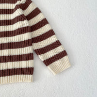 Load image into Gallery viewer, 2 Pieces Set Baby Kid Girls Autumn Winter Striped Cardigan And Shorts Wholesale 240913223
