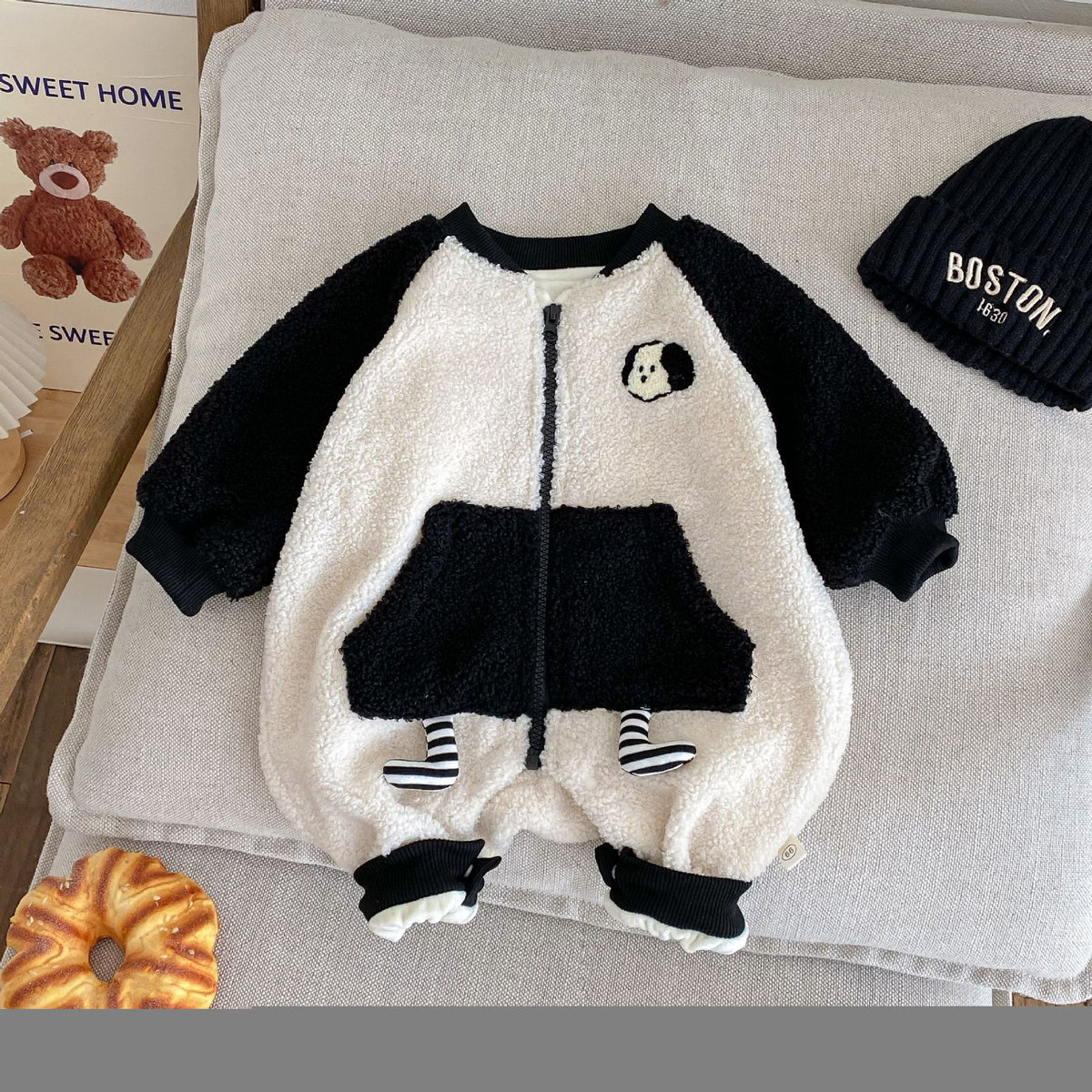 Baby Girls Boys Color-blocking Cartoon Jumpsuits Wholesale 240913226