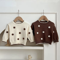 Load image into Gallery viewer, Baby Kid Girls Flower Embroidered Sweaters Wholesale 24091323
