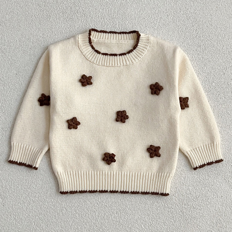 Baby Kid Girls Flower Embroidered Sweaters Wholesale 24091323