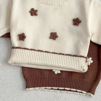 Load image into Gallery viewer, Baby Kid Girls Flower Embroidered Sweaters Wholesale 24091323
