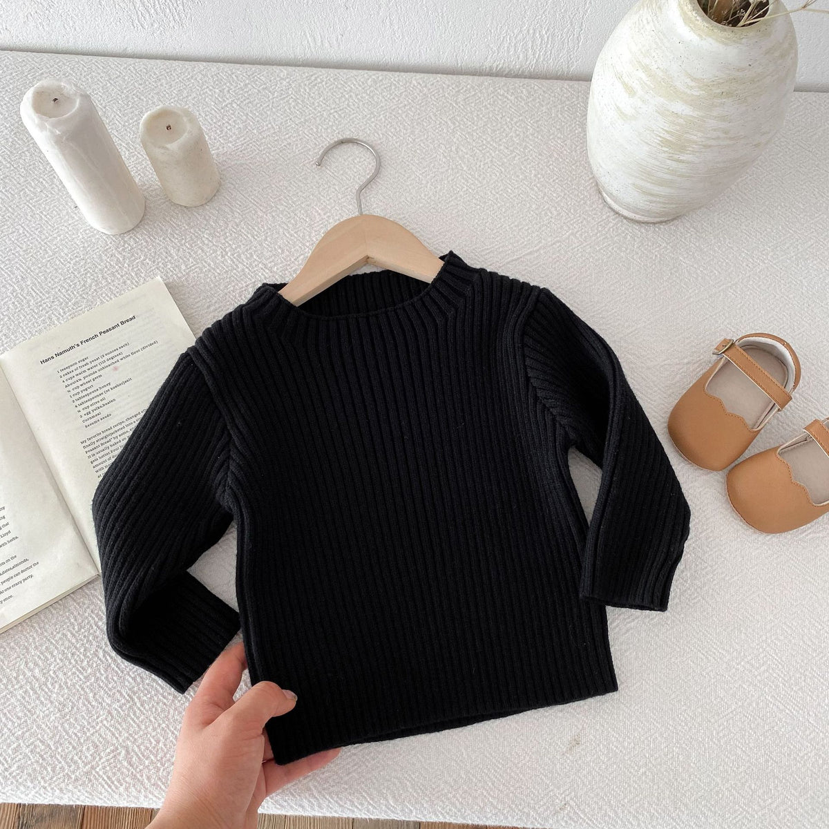 Baby Kid Unisex Solid Color Sweaters Wholesale 24091327