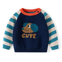 Load image into Gallery viewer, Baby Kid Boys Striped Color-blocking Animals Sweaters Wholesale 24091343
