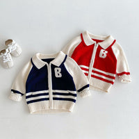 Load image into Gallery viewer, Baby Kid Girls Boys Color-blocking Embroidered Cardigan Wholesale 24091344
