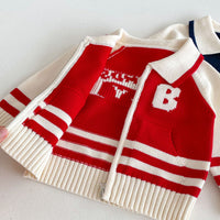 Load image into Gallery viewer, Baby Kid Girls Boys Color-blocking Embroidered Cardigan Wholesale 24091344
