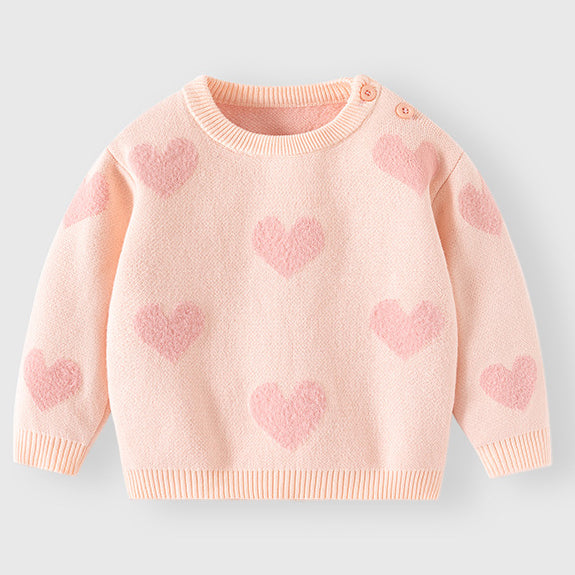 Baby Kid Girls Love heart Sweaters Wholesale 24091357