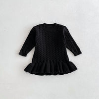 Load image into Gallery viewer, Baby Kid Girls Solid Color Crochet Dresses Wholesale 24091366
