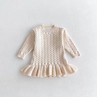 Load image into Gallery viewer, Baby Kid Girls Solid Color Crochet Dresses Wholesale 24091366
