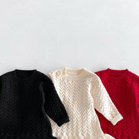 Load image into Gallery viewer, Baby Kid Girls Solid Color Crochet Dresses Wholesale 24091366
