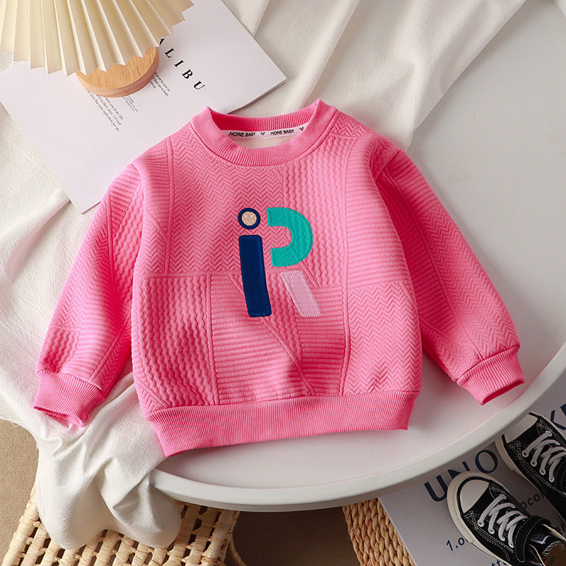 Baby Kid Girls Boys Solid Color Letters Alphabet Hoodies Sweatshirts Wholesale 24091367