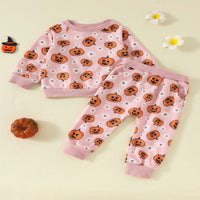 Load image into Gallery viewer, 2 Pieces Set Baby Kid Girls Boys Halloween Flower Tops And Pants Wholesale 24092601
