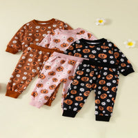 Load image into Gallery viewer, 2 Pieces Set Baby Kid Girls Boys Halloween Flower Tops And Pants Wholesale 24092601
