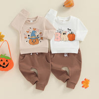 Load image into Gallery viewer, 2 Pieces Set Baby Kid Girls Boys Letters Tops And Solid Color Pants Wholesale 24092607
