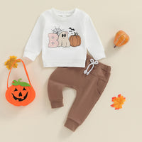 Load image into Gallery viewer, 2 Pieces Set Baby Kid Girls Boys Letters Tops And Solid Color Pants Wholesale 24092607
